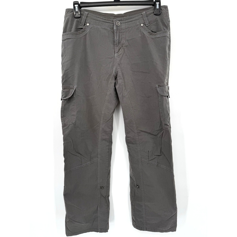 Kuhl Pants Women's 12 Gray‎ Cargo Hiking Outdoor Stretch Utility Pockets Trail